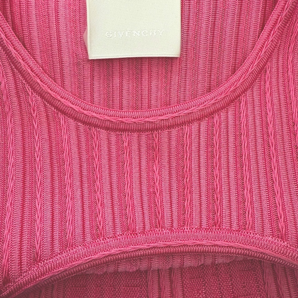 Givenchy 4G Cut Out Mini Dress in Pink Ribbed Knit - Picture 6 of 11